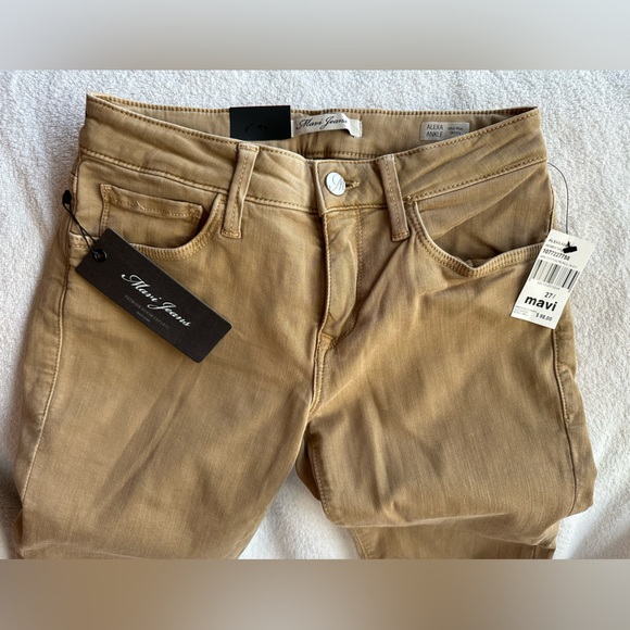 NWT MAVI Jeans ALEXA Skinny Stretch Mid-Rise Twill Pants Tan Khaki Sand Ankle - Picture 2 of 10